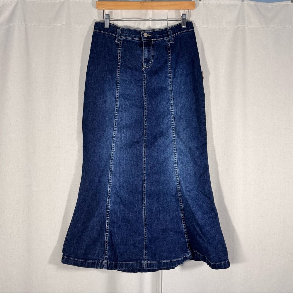 Vintage Watch LA Denim Maxi Skirt
